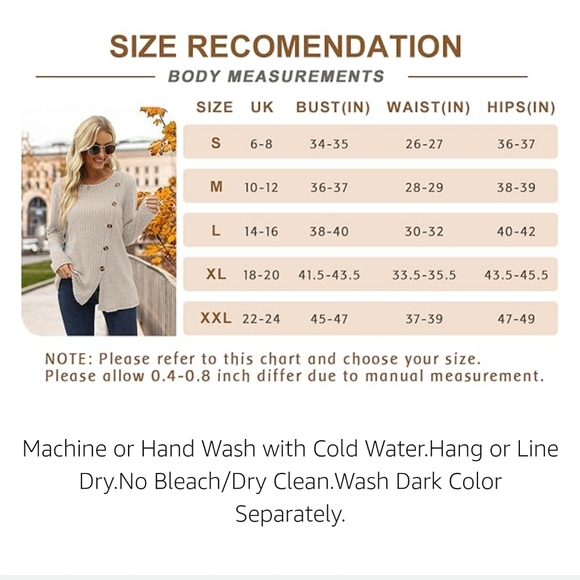 NWT Blue Ribbed Light Tunic Sweater Crew Neck Long Sleeve Asymmetrical Button M - Picture 6 of 8